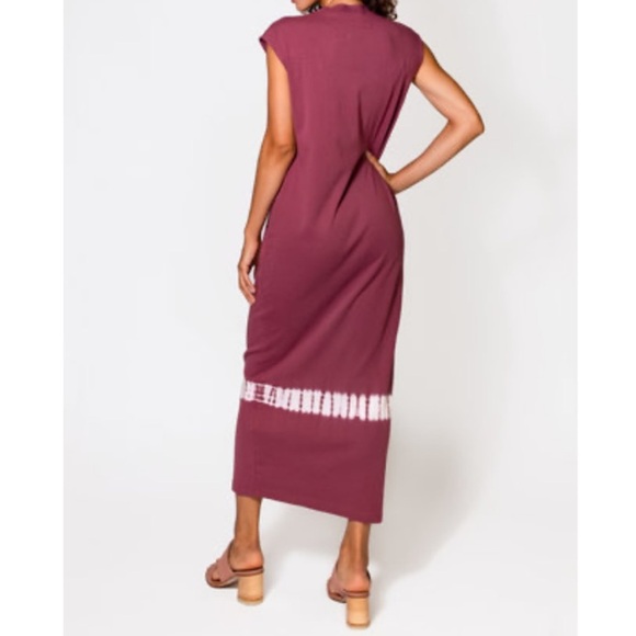 Raquel Allegra Column Dress Muscle Cap Sleeve Maxi Blue Tie Dye Size 1 / Medium - Picture 6 of 11